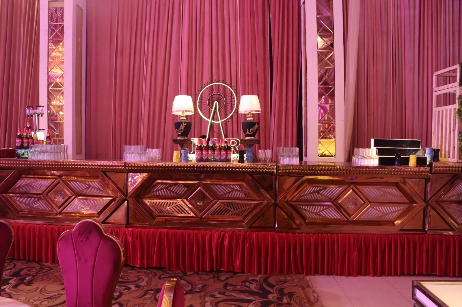 Luxury mocktail bar and beverage station setup by Mukesh Caterers